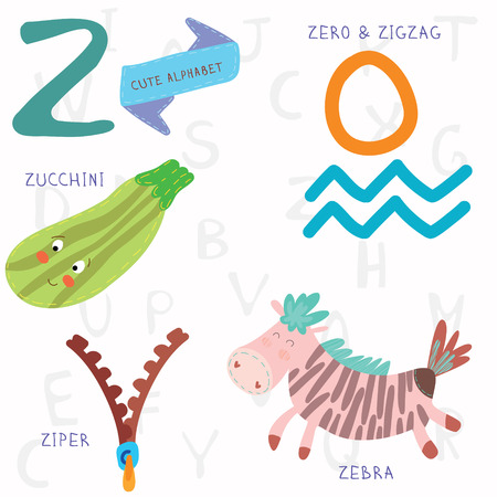 Alphabet design in a colorful style.のイラスト素材