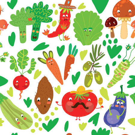 Seamless pattern with vegetables.のイラスト素材