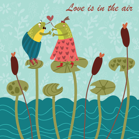 Happy Valentines Day card. Vector illustration.のイラスト素材