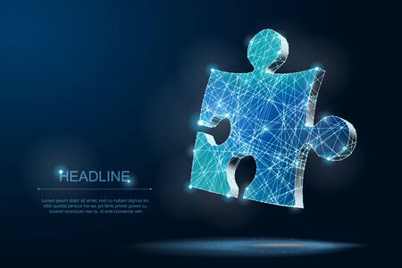 Abstract polygonal Puzzle Team Workのイラスト素材