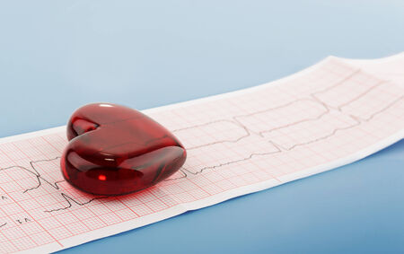 Cardiogram pulse trace and heart concept for cardiovascular medical examの写真素材