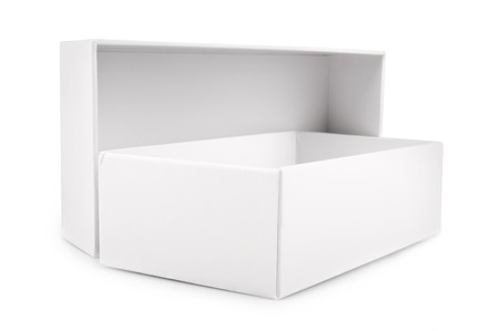 white blank box isolated on white backgroundの写真素材