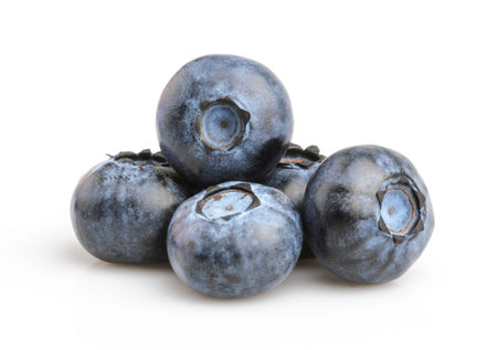 blueberries isolated on white backgroundの写真素材