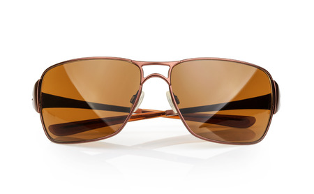 Sunglasses with reflection isolated against a white backgroundの写真素材