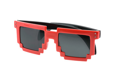 Pixel glasses isolated on white. without shadow