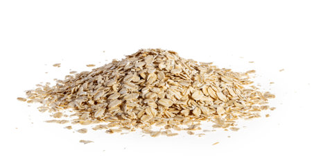 Oat flakes isolated on white background