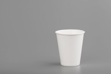 disposable empty white paper cup copyspaceの写真素材