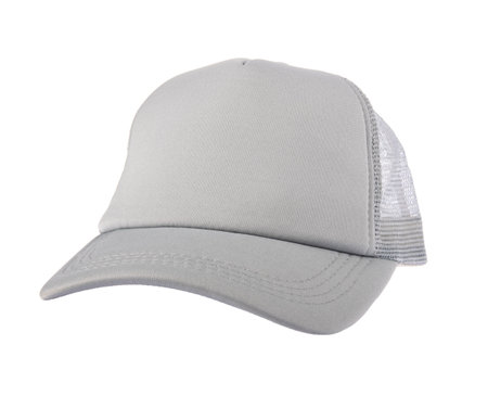 Grey baseball cap isolated without shadow  white backgroundの写真素材