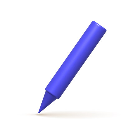 Writing tool 3d icon. Purple pen, pencil, marker. 3d realistic design element. vector illustration.のイラスト素材