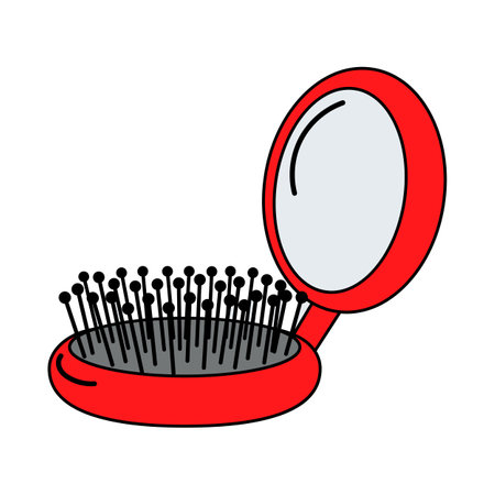 Comb and mirror. Doodle style icon. Vector illustration for poster, banner, background, card, invitation, presentation design.のイラスト素材