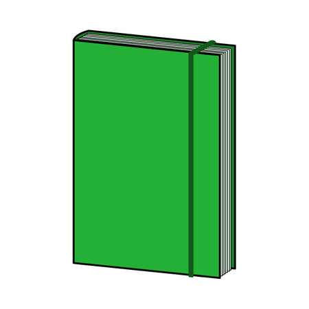 green notepad. Doodle style icon. Vector illustration for poster, banner, background, card, invitation, presentation design.のイラスト素材