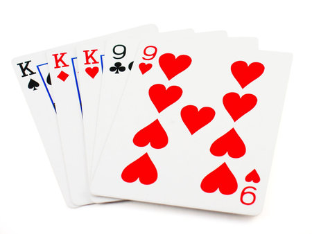 A poker hand containing a full house