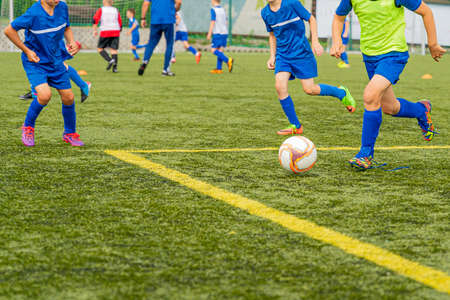 Young soccer players at training sessionの写真素材