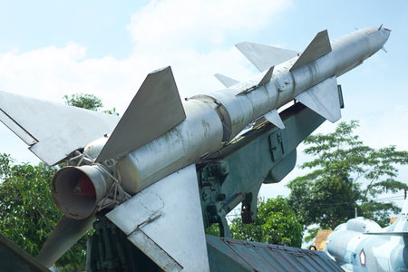 Military air missile system bottom partのeditorial素材