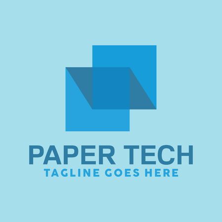 Paper Tech Logo Design Inspiration For Business And Companyのイラスト素材