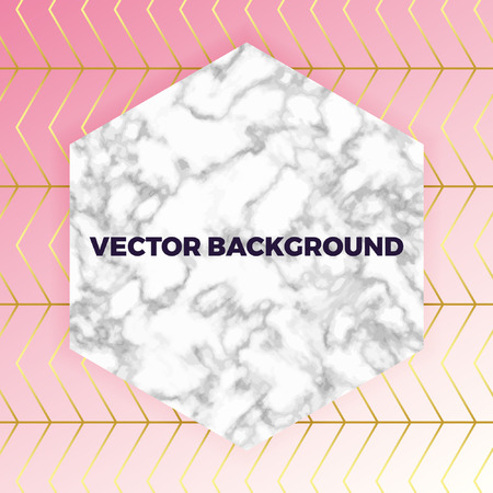 Abstract white marble texture card, Vector pink gradient with gold lines pattern background, place your text. Template for your designs, banner, invitation, party, birthday, wedding, baby shower, save the date, anniversary.のイラスト素材