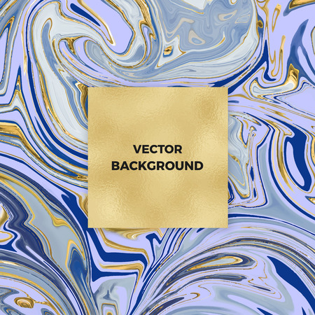 Abstract blue marble watercolor with gold foil texture card, with place your text. Template for your designs, banner, poster, invitation, party, birthday, wedding. Trendy vectorのイラスト素材