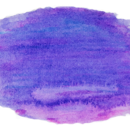 Blue, purple watercolor hand painted, colorful gradient stripes isolated on white background. Abstract of fluid ink, acrylic dry brush strokes, stains, spots, geometric horizontal lines.のイラスト素材