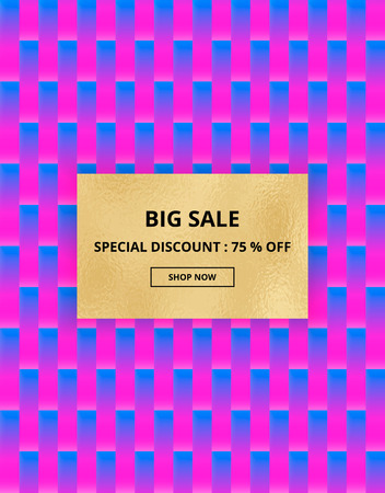 Cover design, blue with pink line and gold foil texture. Templates for your banner, card, flyer, invitation, party, birthday, wedding, online shop.のイラスト素材