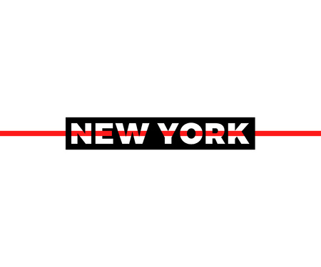 New York slogan, modern graphic with black and red horizontal lines. Fashion vector design for t-shirt. Tee print.のイラスト素材