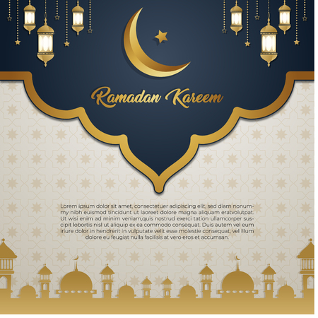 Ramadan Kareem luxury gold exclusive backgroundのイラスト素材