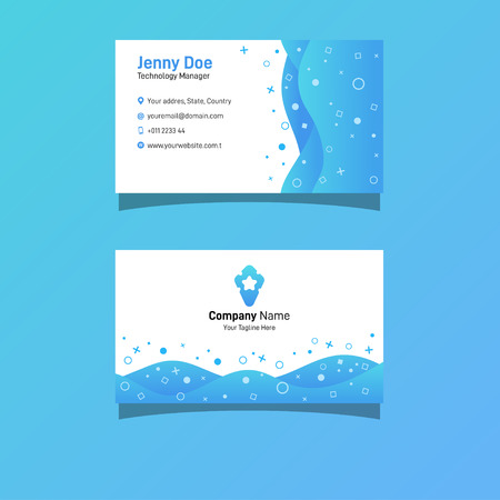 Blue Abstract creative business card business marketingのイラスト素材