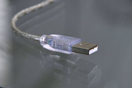 silver clear usb connector for computer componentsの写真素材