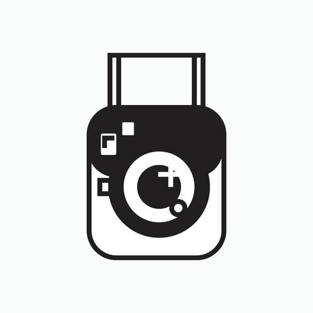 instant camera flat style icon vector illustrationのイラスト素材