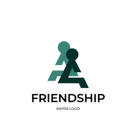 bold letter twins symbol for friendship logo conceptのイラスト素材