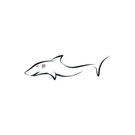 shark fish silhouette conceptのイラスト素材