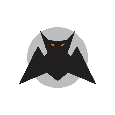 evil flying bat simple illustrations icon logo concept