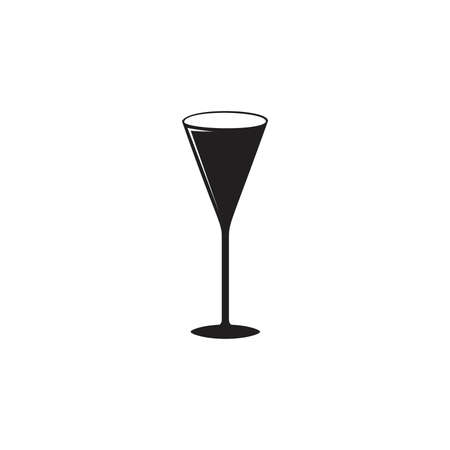 black wine glass for bar or cafe black and white illustrations logo symbol silhouetteのイラスト素材
