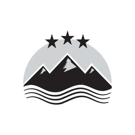 mountain and water illustrations logo conceptのイラスト素材