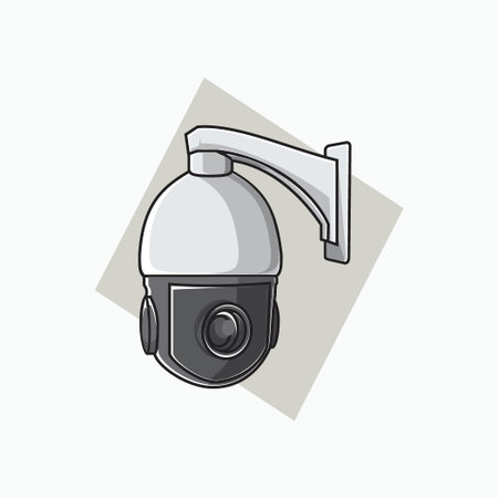 Dome CCTV icon - white color icon, symbol, cartoon logo for security system