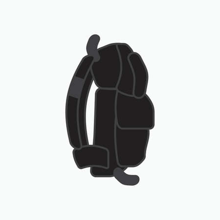 backpacker bag sport wear icon isolated white background for hiking, scouting, travelerのイラスト素材
