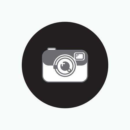 digital camera icon or logo isolated sign symbol vector illustration - Collection of high quality black style vector button iconsのイラスト素材