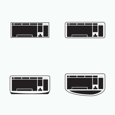 keyboard icon silhouette - computer peripheral, electronic and technology equipment iconのイラスト素材