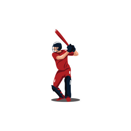 cricket athlete getting ready to hit the ball on cricket game - sport man cartoon getting ready to...