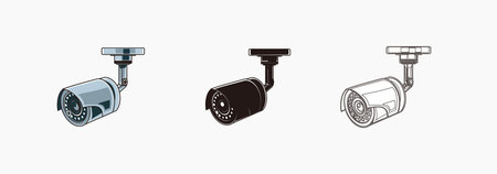 CCTV camera icons set. simple design CCTV - colored, silhouette, line icon vector illustrations...
