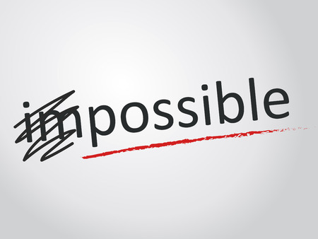 Changing the word impossible to possible.のイラスト素材