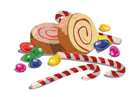 sweets on a white backgroundのイラスト素材