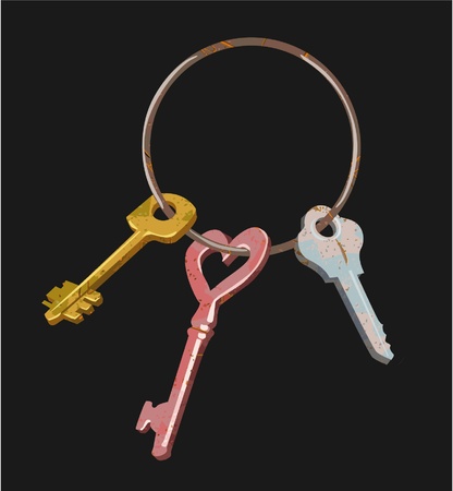 keys on a dark backgroundのイラスト素材