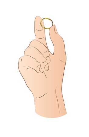 Hand With Gold Ringのイラスト素材