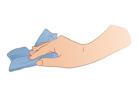 Hand Holding Ragのイラスト素材