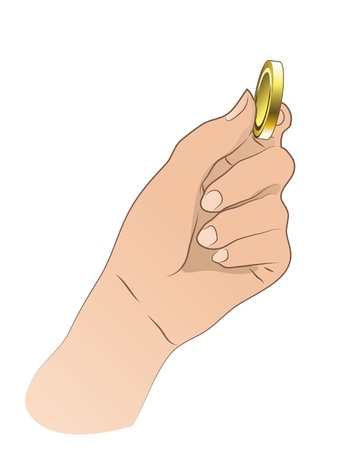 Hand With Coinのイラスト素材