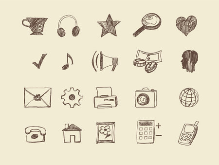 Drawn Web Iconsのイラスト素材