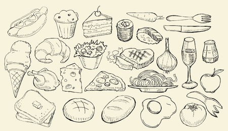 Drawn Food Collectionのイラスト素材