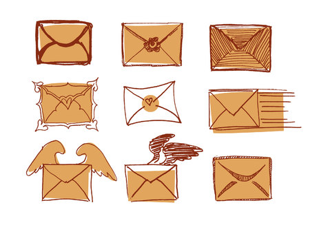 Set Of Drawn Messagesのイラスト素材