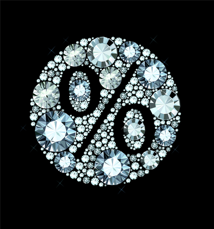 Sale sign made of diamondsのイラスト素材