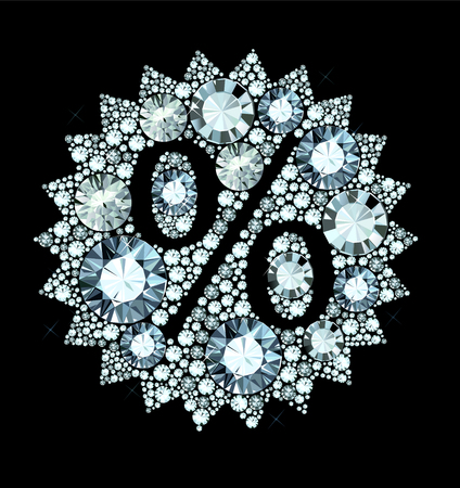 Sale sign made of diamondsのイラスト素材
